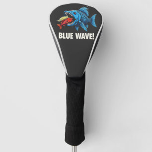 Harris Walz Election Blue Waves Democrat Fish Golf Head Cover