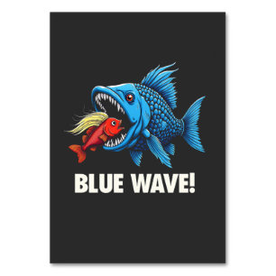 Harris Walz Election Blue Waves Democrat Fish Table Number