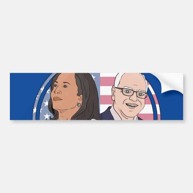 Harris Walz Election Bumper Sticker (Front)