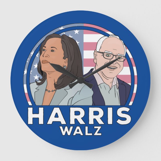 Harris Walz Election Large Clock (Front)
