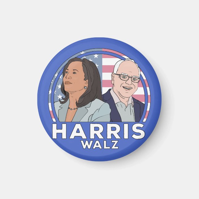Harris Walz Election Magnet (Front)