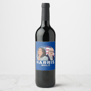 Harris Walz Election Wine Label