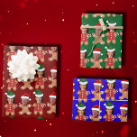 Harris Walz Face Gingerbread Christmas Gift Wrapping Paper Sheet<br><div class="desc">Harris Walz Face Gingerbread Christmas Gift wrap</div>