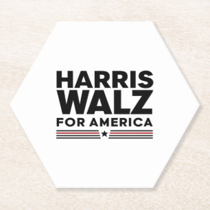 harris walz for america  paper coaster