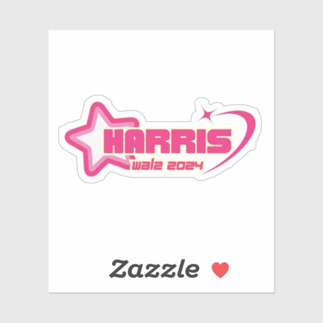 Harris Walz Girly Pink Stars and Hearts President (Sheet)