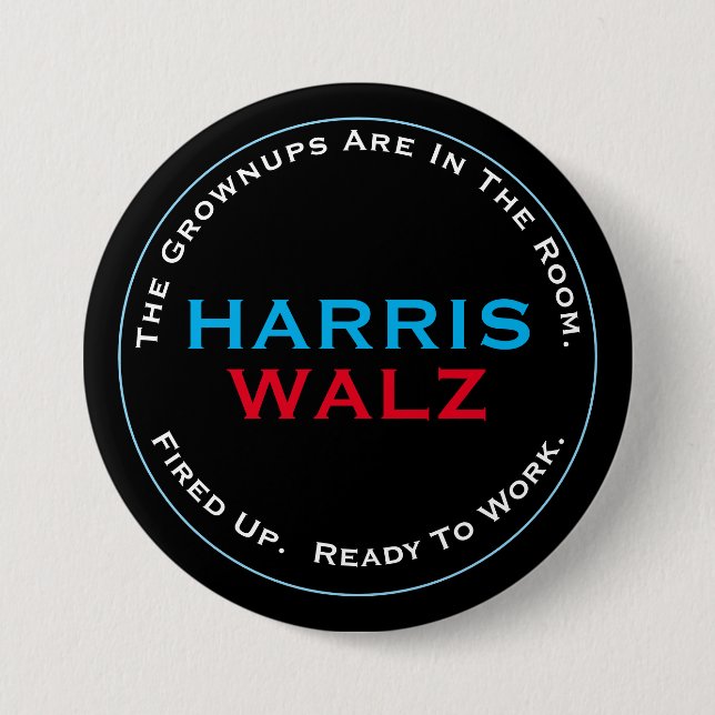 HARRIS WALZ Grownups Ready To WORK Round 7.5 Cm Round Badge (Front)