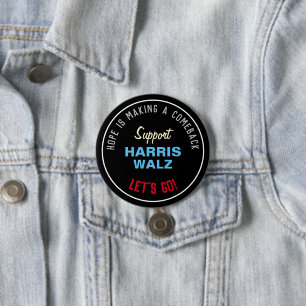 HARRIS WALZ Hope Is Making A Comeback 7.5 Cm Round Badge