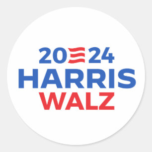 Harris Walz in 2024 Classic Round Sticker