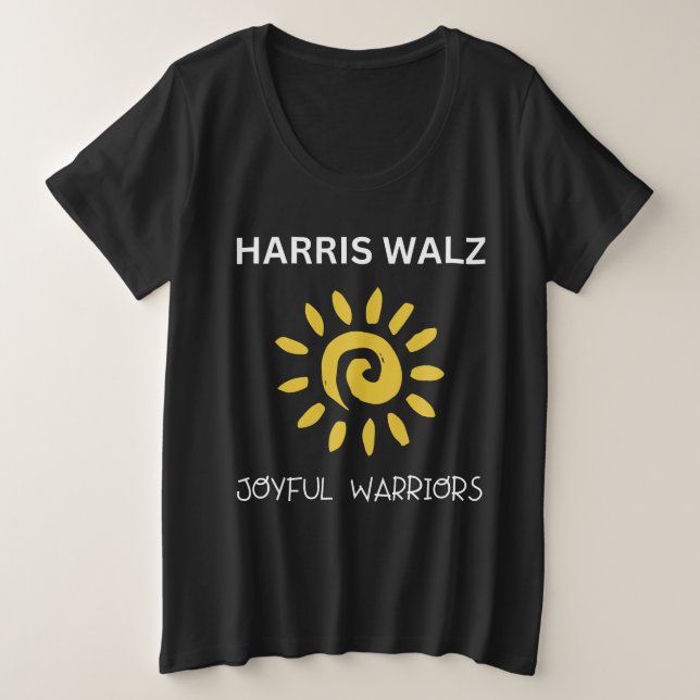 Harris Walz Joyful Warrior Plus Size T-Shirt (Design Front)
