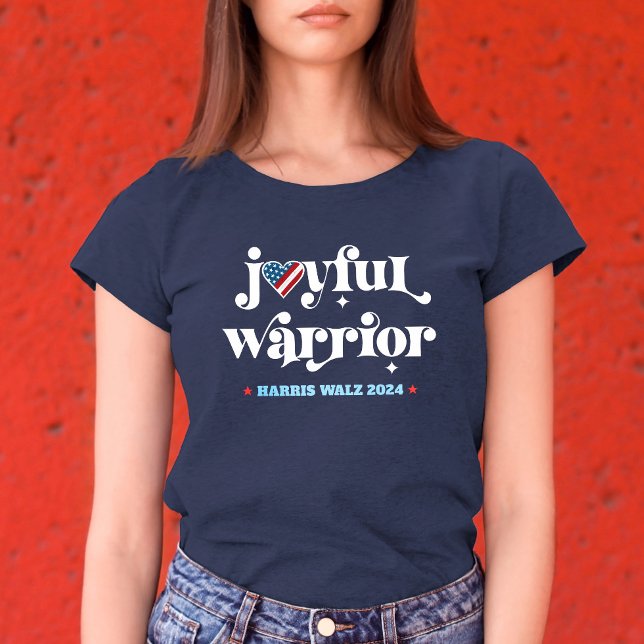Harris Walz Joyful Warrior USA Heart Flag Election Tri-Blend Shirt (Creator Uploaded)