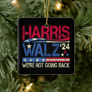 Harris Walz Kamala Harris 2024 Tim Walz Ceramic Ornament