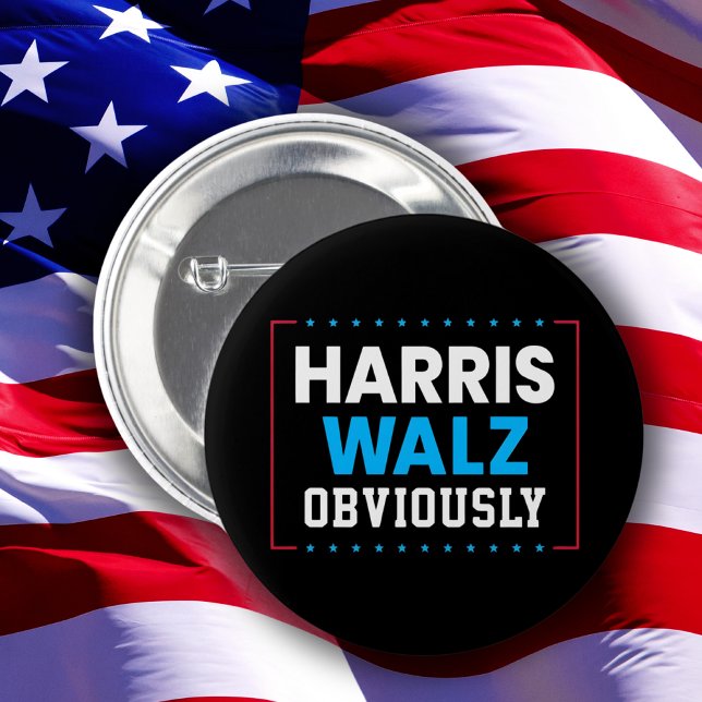 Harris Walz Obviously 6 Cm Round Badge (Creator Uploaded)