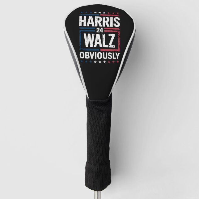 Harris Walz Obviously Harris Waltz 2024 Election Golf Head Cover (Front)