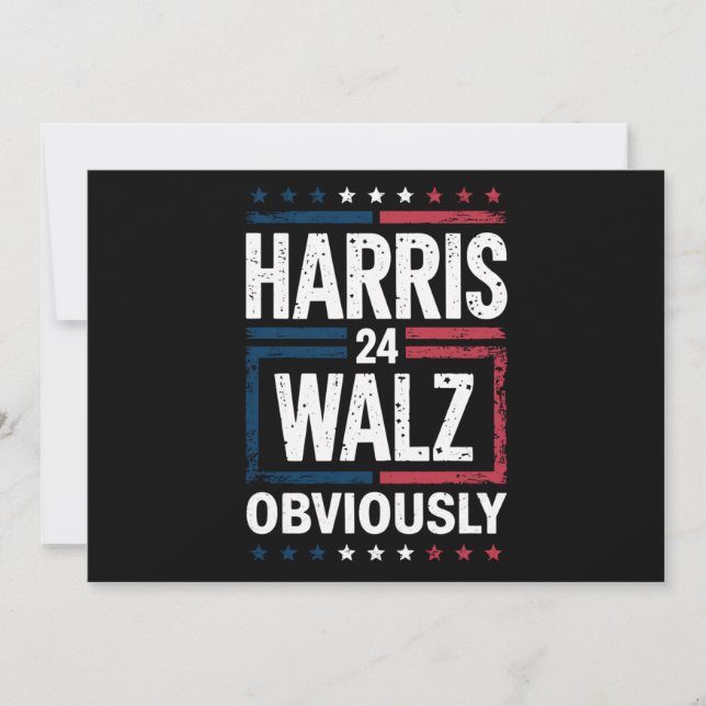 Harris Walz Obviously Harris Waltz 2024 Election Invitation (Front)