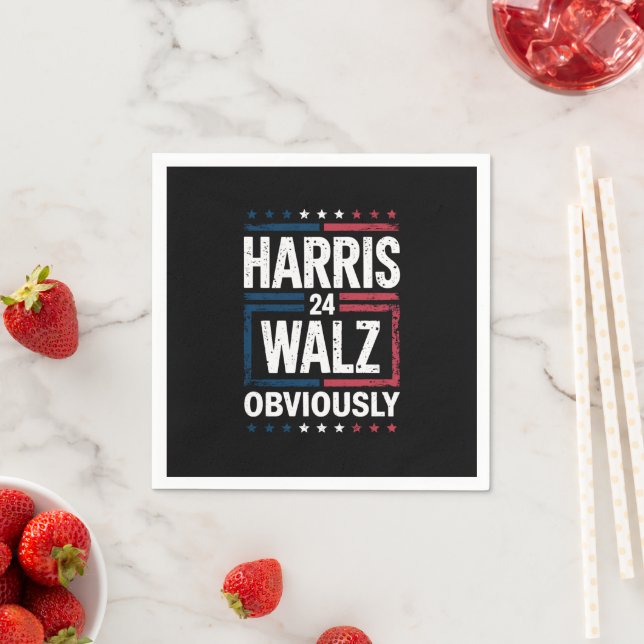 Harris Walz Obviously Harris Waltz 2024 Election Napkin (Insitu)