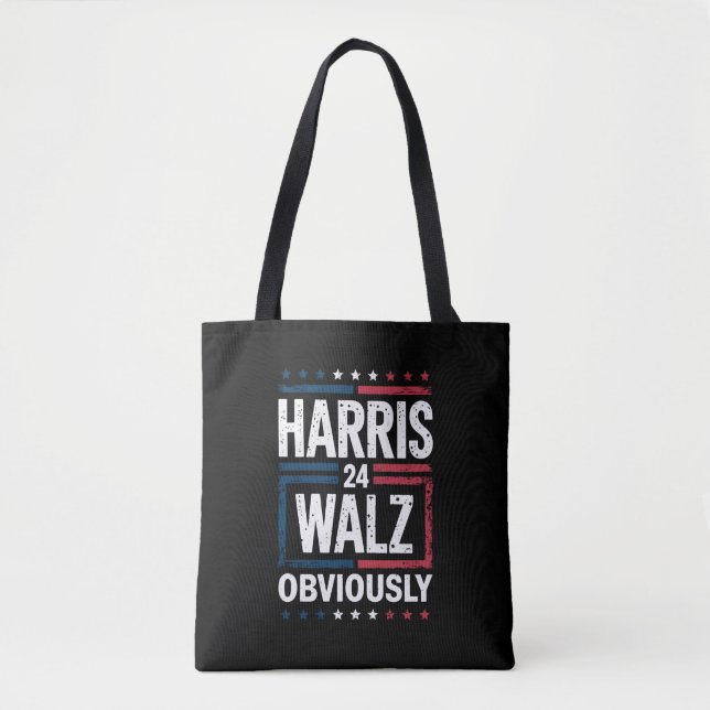 Harris Walz Obviously Harris Waltz 2024 Election Tote Bag (Front)