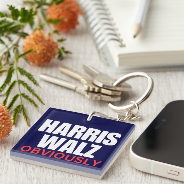 Harris Walz OBVIOUSLY | Harris Walz 2024 Obviously Key Ring (Front Right)