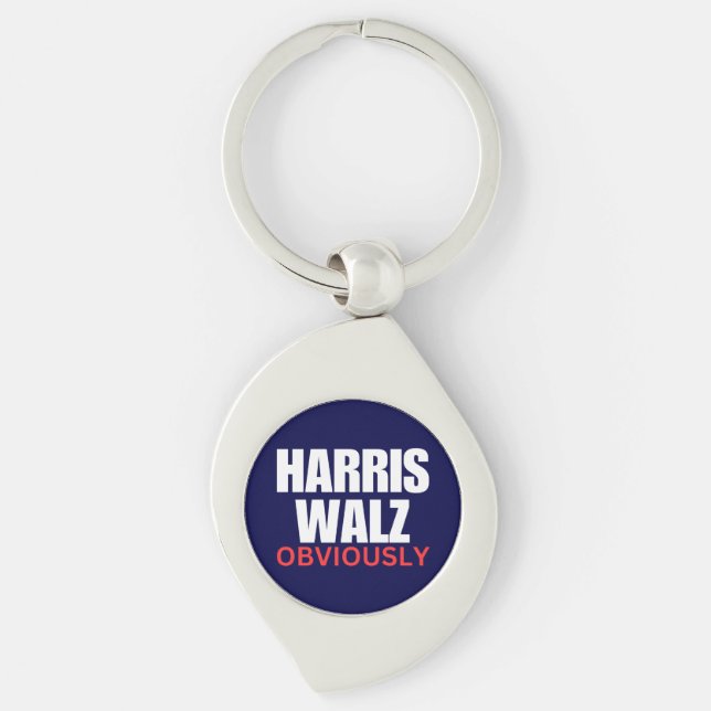 Harris Walz OBVIOUSLY | Harris Walz 2024 Obviously Key Ring (Front)