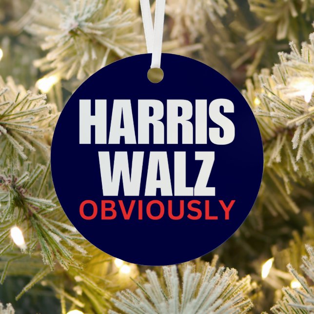 Harris Walz OBVIOUSLY | Harris Walz 2024 Obviously Metal Tree Decoration (Insitu)