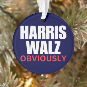 Harris Walz OBVIOUSLY   Harris Walz 2024 Obviously Ornament