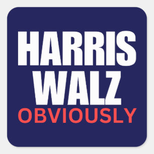 Harris Walz OBVIOUSLY Harris Walz 2024 Obviously Square Sticker