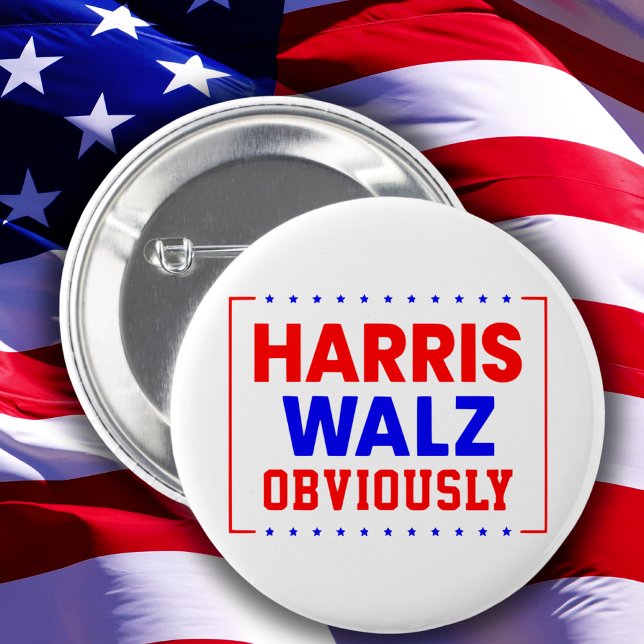 Harris Walz Obviously Kamala Harris for President 6 Cm Round Badge (Creator Uploaded)