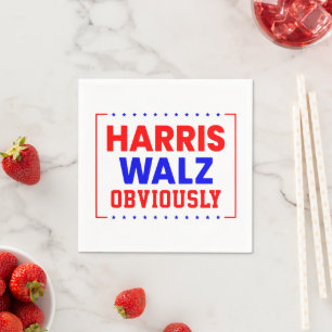 Harris Walz Obviously Kamala Harris for President Napkin