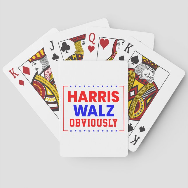 Harris Walz Obviously Kamala Harris for President Playing Cards (Back)