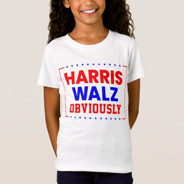 Harris Walz Obviously Kamala Harris for President T-Shirt (Front)