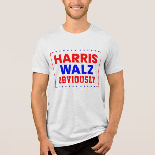 Harris Walz Obviously Kamala Harris for President Tri-Blend Shirt