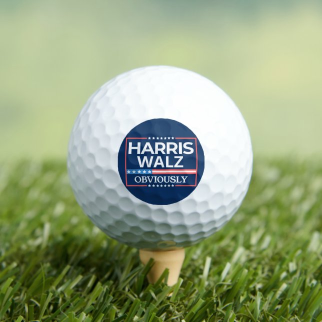 Harris Walz. Obviously. Kamala Harris Tim Walz  Golf Balls (Insitu Tee)
