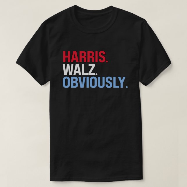 Harris Walz Obviously T-Shirt (Design Front)