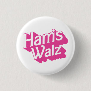 Harris Walz Pink 3 Cm Round Badge
