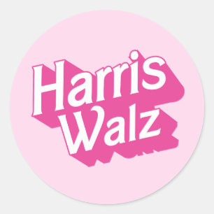 Harris Walz Pink Classic Round Sticker