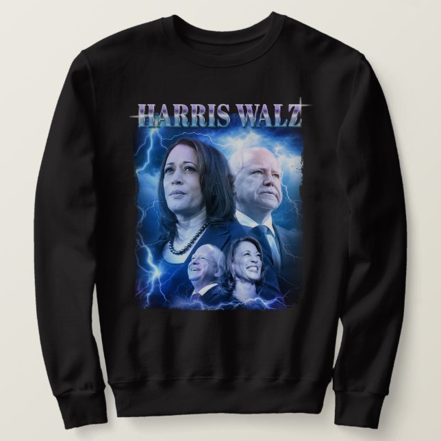 Harris Walz Retro 90s Style Sweatshirt (Design Front)