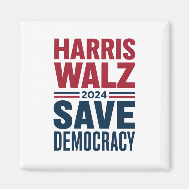 Harris Walz Save Democracy Magnet (Front)