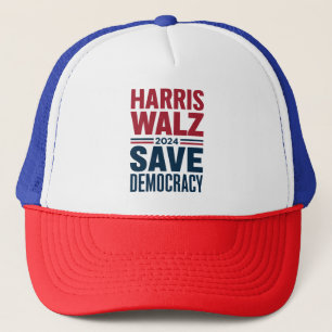 Harris Walz Save Democracy Trucker Hat