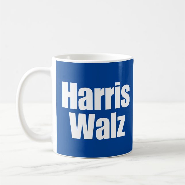 Harris Walz Text Coffee Mug (Left)