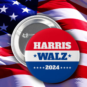 Harris Walz Tim Walz 2024 Campaign Blue Red 6 Cm Round Badge