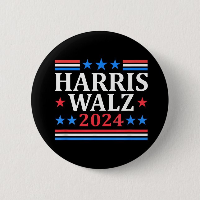 Harris Walz Waltz 2024 6 Cm Round Badge (Front)