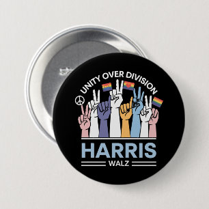 Harris Walz Waltz 2024 Unity Over Division 7.5 Cm Round Badge