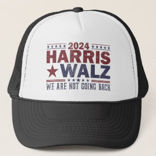 Harris Walz Waltz 2024 We are Not Going Back Trucker Hat