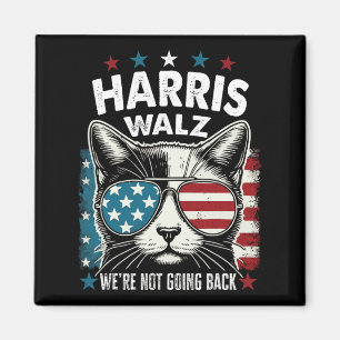 Harris Walz Waltz 2024 We're Not Going Back Funny Magnet