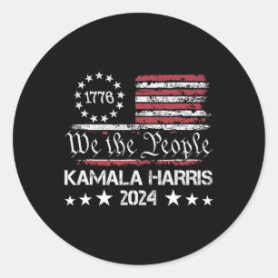 Harris We The People I’m With Her Usa Flag 1 Classic Round Sticker