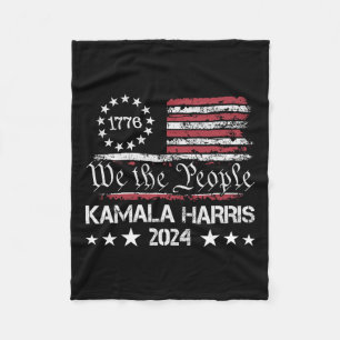 Harris We The People I’m With Her Usa Flag 1 Fleece Blanket