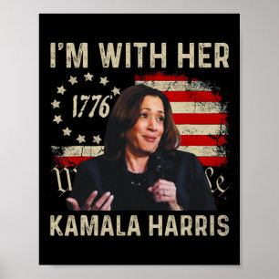 Harris We The People I’m With Her Usa Flag Poster