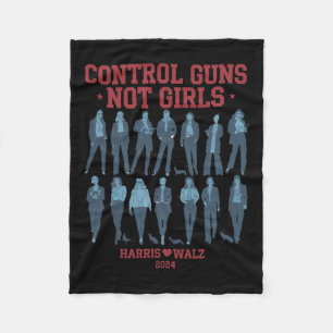 Harris Wheimer 2024 Control Guns Not Girls Kamala Fleece Blanket