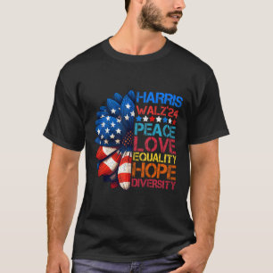 Harris Wheimer 2024 Peace Love Equality Hope Diver T-Shirt