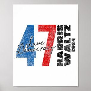 Harris Wheimer 2024 Save Democracy 2024 Election F Poster