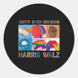 Harris Wheimer 2024 Unity Over Division Kamala Har Classic Round Sticker